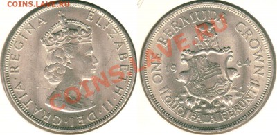 Ag, Бермуды, 1 крона 1964 - до 21-00мск 19.04 - 1kr-1964