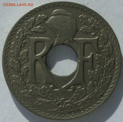 25 сантимов Франция 1933. Старт 10 рублей. - 25 сантимов Франция 1933 - 2