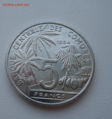 КОМОРЫ 5 ФРАНКОВ 1984 UNC ФАО - DSC04909.JPG