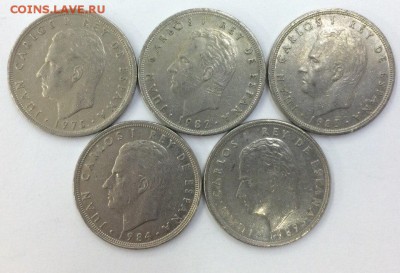 Испания, 5 песет 5 штук 1975-1989 24.04.2018 22:00 - испанц