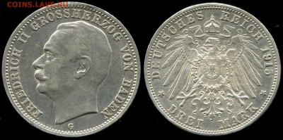 3 марки Баден 1915, на оценку - 1915_