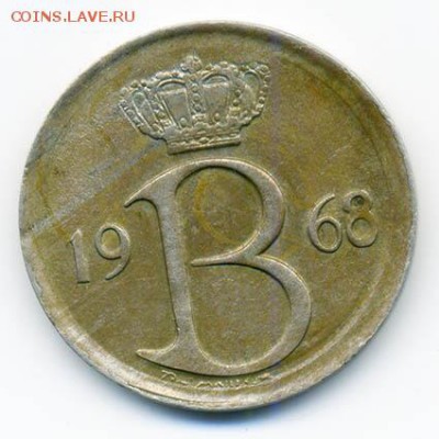 Бельгия 25 сантимов 1968 г. - Бельгия_25сантим-1968_А