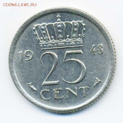 Нидерланды 25 центов 1948 г. - Нидерланды_25центов-1948_Р