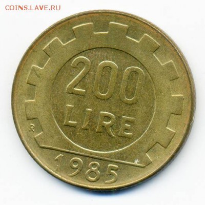 Италия 200 лир 1985 г. - Италия_200лир-1985_Р