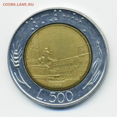 Италия 500 лир 1989 г. - Италия_500лир-1989_Р