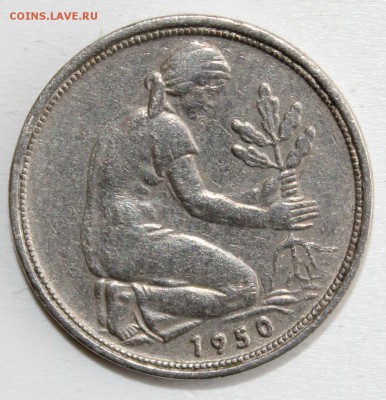 С РУБ. ГЕРМАНИЯ 50 пфеннигов 1950г."F"  до 30.04 в 22-00 - IMG_2313.JPG