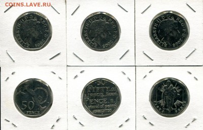 Великобритания 50р 3 шт. 2004-2006 до 30.04.18 22-00 мск - GB 50p dif6