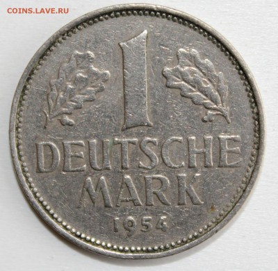 С РУБ. ЗАПАДНАЯ ГЕРМАНИЯ 1 марк 1954г."F" до 4.05 в 22-00 - IMG_2310.JPG