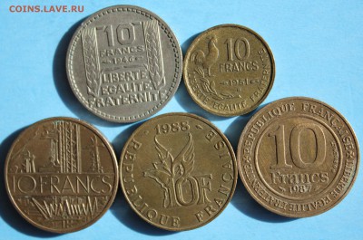 С РУБ. ФРАНЦИЯ 10 франков 5 РАЗНЫХ МОНЕТ  до 5.05 в 22-00 - IMG_1876.JPG