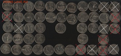 Квотеры США "ШТАТЫ" по 40 рублей поштучно ФИКС - Штаты-1