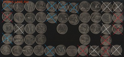 Квотеры США "ШТАТЫ" по 40 рублей поштучно ФИКС - Штаты-1