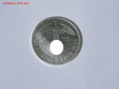 2 марки Гинденбург 1938 G. Старт 250 рублей. - 2 марки 1938 G - 1-1