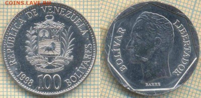 Венесуэла 100 боливар 1998 г., до 07.05.2018 г. 22.00 по Мос - Венесуэла 100 боливаров 1998  762