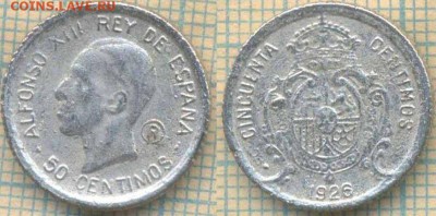 Испания 50 сентимо 1926 г., до 07.05.2018 г. 22.00 по Москве - Испания 50 сентимо 1926  718