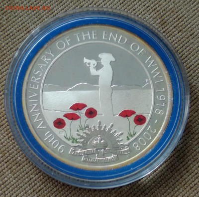 Австралия 1 доллар 2008г 90 лет окончания войны Серебро - 3