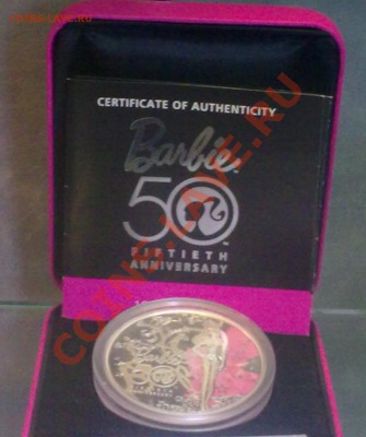 50 лет кукле БАРБИ, proof, 1 доллар, 999 проба - Барби.JPG