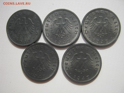 Германия оккупация союзников 5 пфеннигов 1947 A,D на оценку - IMG_5121