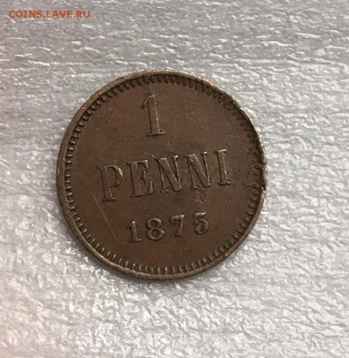 1 пенни 1875г. До 7.05.18 22.00 по МСК - 75-1