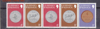 GUERNSEY 1979 монеты на маркам сцепка 5м - 113