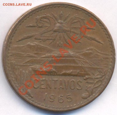 Мексика 20 центаво 1965 г. До 21.04.11 г. 20-00 МСК. - Мексика 20