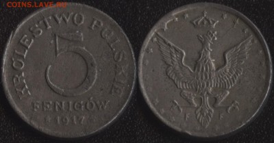 Польша 5 фенигов 1917 до 22:00мск 11.05.18 - Польша 5 фенигов 1917