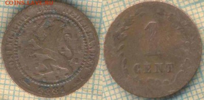 Нидерланды 1 цент 1881 г., до11.05.0018 г. 22.00 по Москве - Нидерланды 1 цент 1881  748