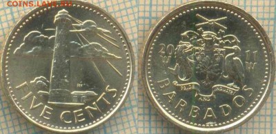 Барбадос 5 центов 2011 г., до12.05.0018 г. 22.00 по Москве - Барбадос 5 центов 2011  820