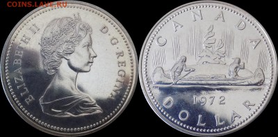 Канада 1 доллар 1972 г. Каноэ до 9.05 - Канада доллар 1972