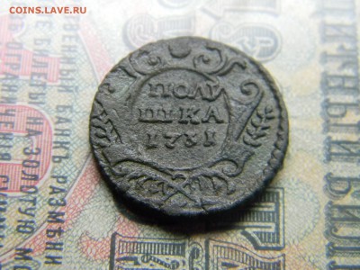 полушка 1731 перечекан. гурт узорный. - Изображение 4596
