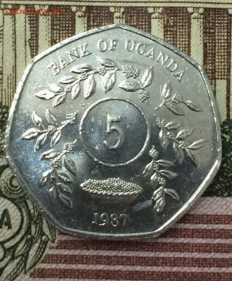 Уганда, 5 шиллингов 1987 с рубля 10.05.2018 22:00 - УГАНДА