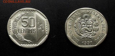МОНЕТЫ МИРА 555 - Перу – 50 сентимо (1991)