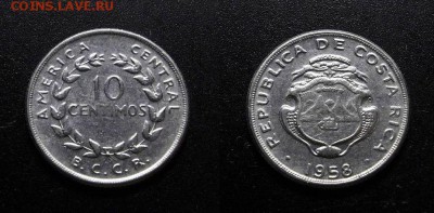 МОНЕТЫ МИРА 555 - Коста-Рика – 10 сентимо (1958)