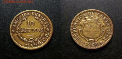 МОНЕТЫ МИРА 555 - Коста-Рика – 10 сентимо (1920)