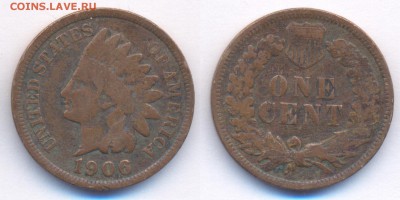 США 1 цент 1906 (№1) Indian head	 до 	16.05.18	 22:00 МСК - 180327_05