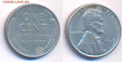 США 1 цент 1943 Lincoln cent	 до 	16.05.18	 22:00 МСК - 180327_07_