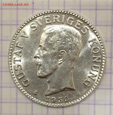2 кроны, 1939 год. Швеция - 166C4737-CE3D-4171-8864-B1B0AE78FACB