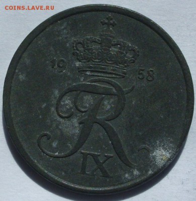 2 оре Дания 1958. Старт 10 руб. - 2 оре Дания 1958 - 2