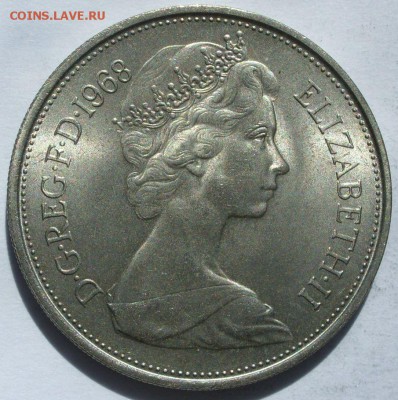 10 пенсов Великобритания 1968. Старт 10 руб. - 10 пенсов Великобритания 1968 - 2