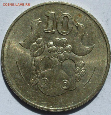 10 центов Кипр 2004. Старт 10 руб. - 10 центов Кипр 2004 - 1