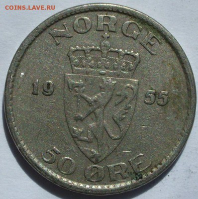 50 оре Норвегия 1955. Старт 10 руб. - 50 оре Норвегия 1955 - 1