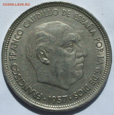 50 песет Испания 1957. Старт 10 руб. - 50 песет Испания 1957 - 2