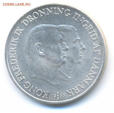 Ag. Дания 2 кроны 1953. Гренландия. до 16.05 22:00 - 1