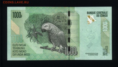 Конго 1000 франков 2013 unc до 17.05.18. 22:00 мск - 1