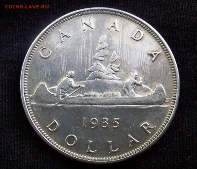 Канада 1 доллар 1935 г. 25 лет правлению Короля Георга V - 1935 реверс (2).JPG