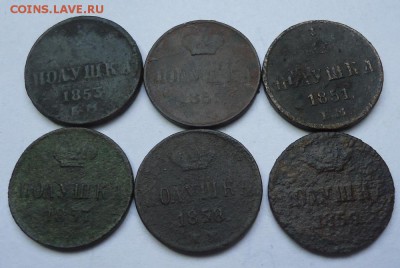 Полушки 1851-1859 гг 6 шт (Разные) до 17.05.2018 - 01