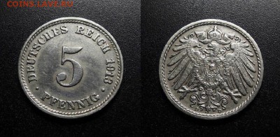 МОНЕТЫ МИРА 555 - Германия – 5 пфеннигов (1913 D)