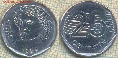 Бразилия 25 сентаво 1994 г., до 16.05.0018 г. 22.00 по Москв - Бразилия 25 сентаво 1994  875