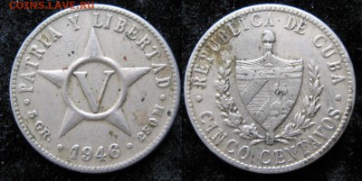 Куба 5 сентаво 1946  до 18-05-18 в 22:00 - Куба 5 сентаво 1946    148-кв3-8694