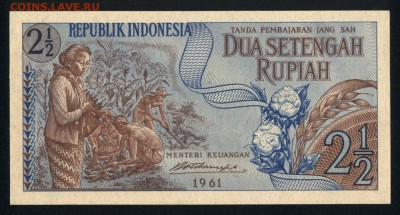 Индонезия 2,5 рупии 1961 unc 18.05.18. 22:00 мск - 2