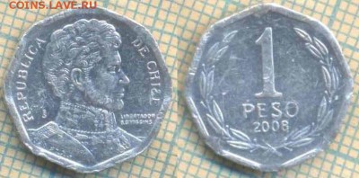 Чили 1 песо 2008 г., до 17.05.0018 г. 22.00 по Москве - Чили 1 песо 2008  725